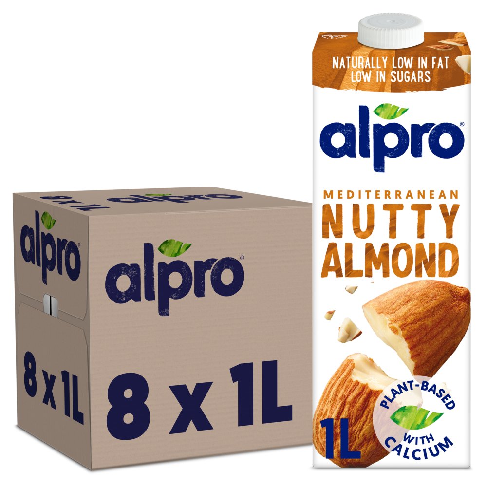 Alpro Mediterranean Nutty Almond (1Ltr × 8)