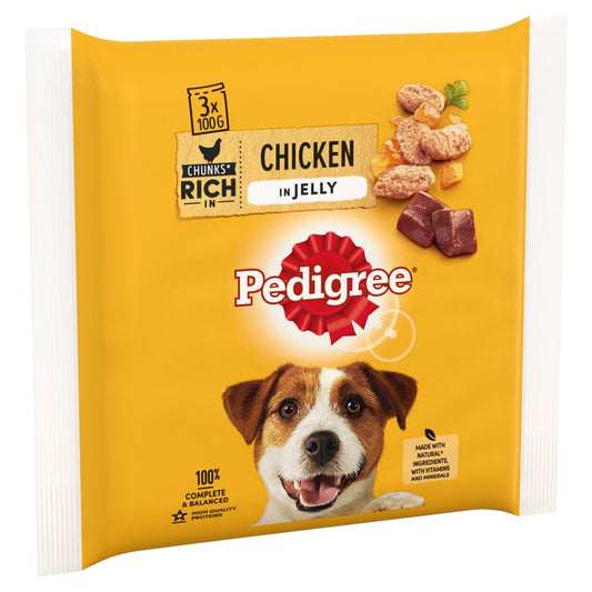 Pedigree Adult Wet Dog Food Pouches Chicken in Jelly (100g × 14 × 1)