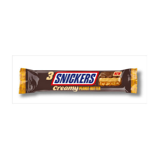 Snickers Creamy Peanut Butter & Milk Chocolate Snack Bar Trio 54. (54.75g × 32 × 1)