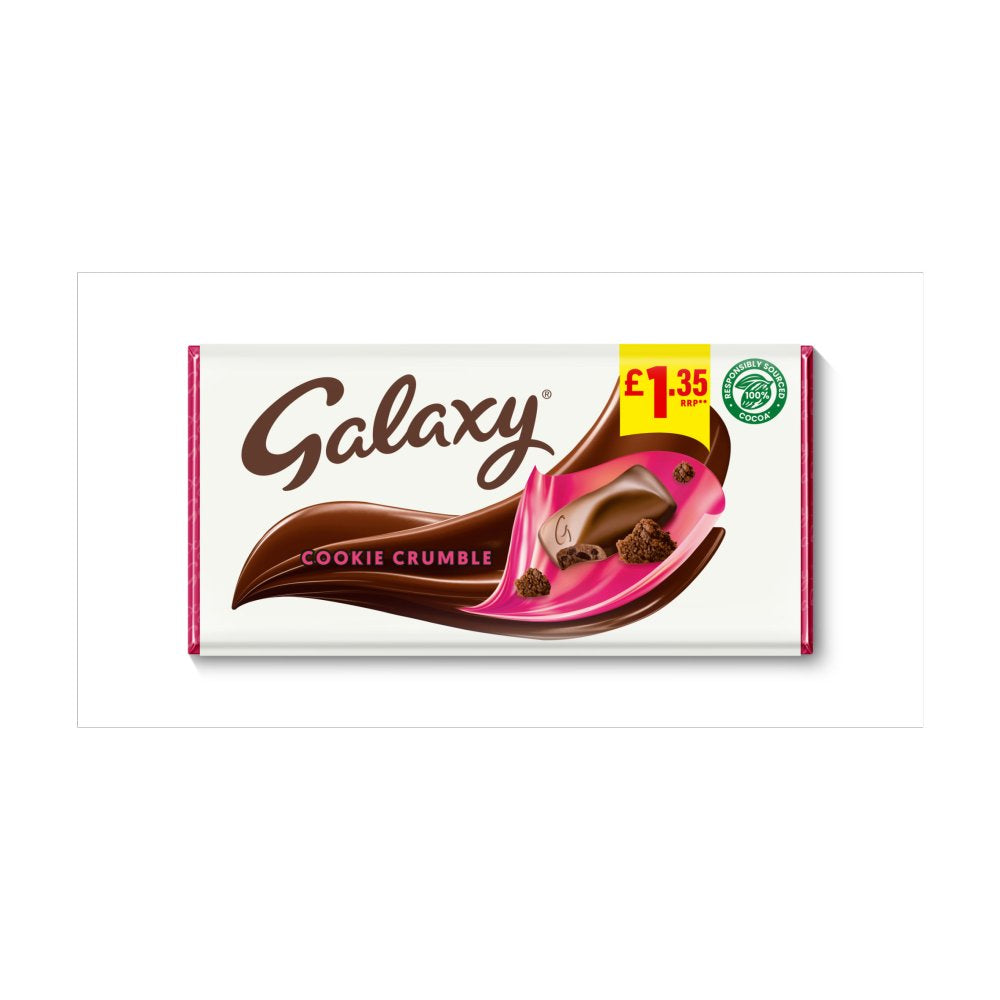 Galaxy Cookie Crumble & Milk Chocolate Block Bar £1.35 PMP (114g × 24 × 1)