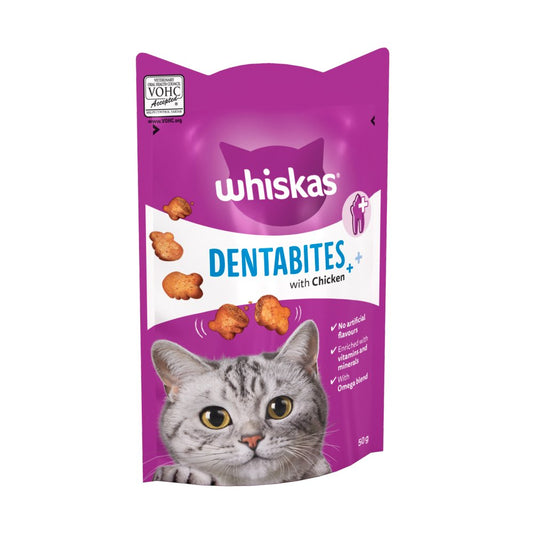 Whiskas Dentabites Adult Cat Treats with Chicken (50g × 8 × 1)