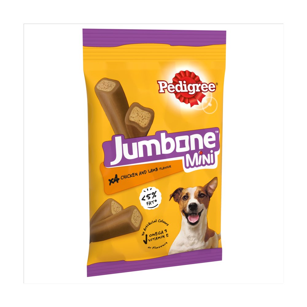 Pedigree Jumbone Mini Adult Small Dog Treats Chicken & Lamb 4 Chews (4stk × 8 × 1)