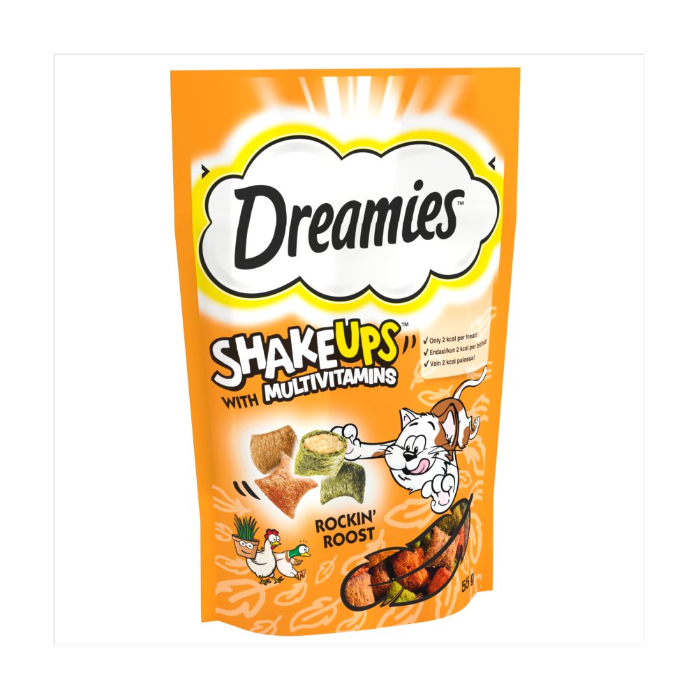 Dreamies Shakeups Multivitamins Rockin Rooster Cat & Kitten Treats (55g × 8 × 1)
