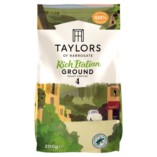 Taylors of Harrogate Rich Italian Ground Roast Coffee 200g (200g × 6 × 1)