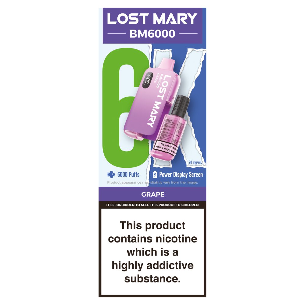 Lost Mary BM6000 Grape (12ml × 5 × 1)