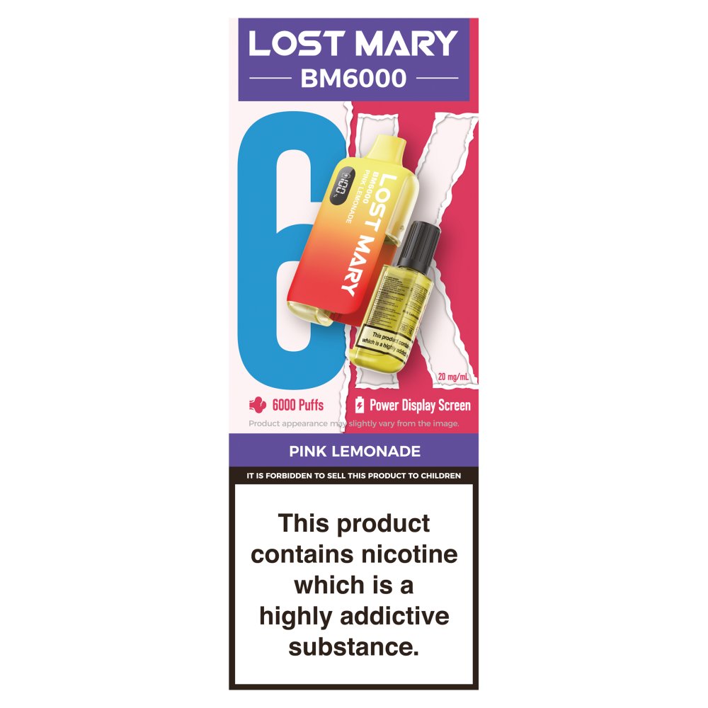 Lost Mary BM6000 Pink Lemonade (12ml × 5 × 1)