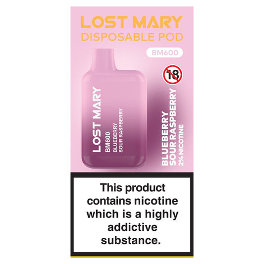 Lost Mary Disposable Pod BM600 Blueberry Sour Raspberry (2ml × 10 × 1)