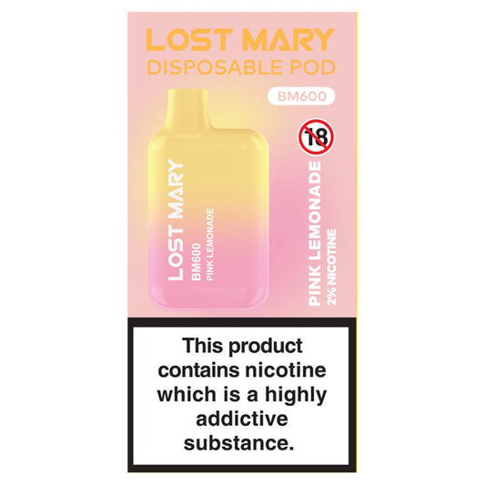 Lost Mary Disposable Pod BM600 Pink Lemonade (2ml × 10 × 1)