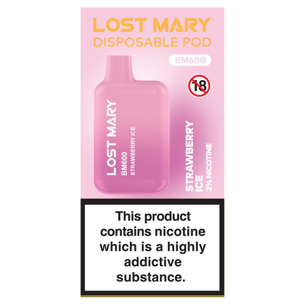 Lost Mary Disposable Pod BM600 Strawberry Ice (2ml × 10 × 1)