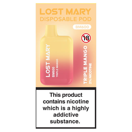 Lost Mary Disposable Pod BM600 Triple Mango (2ml × 10 × 1)