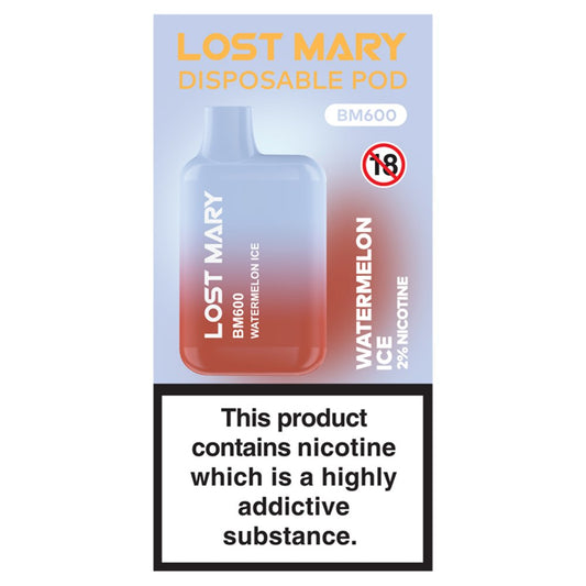 Lost Mary Disposable Pod BM600 Watermelon Ice (2ml × 10 × 1)