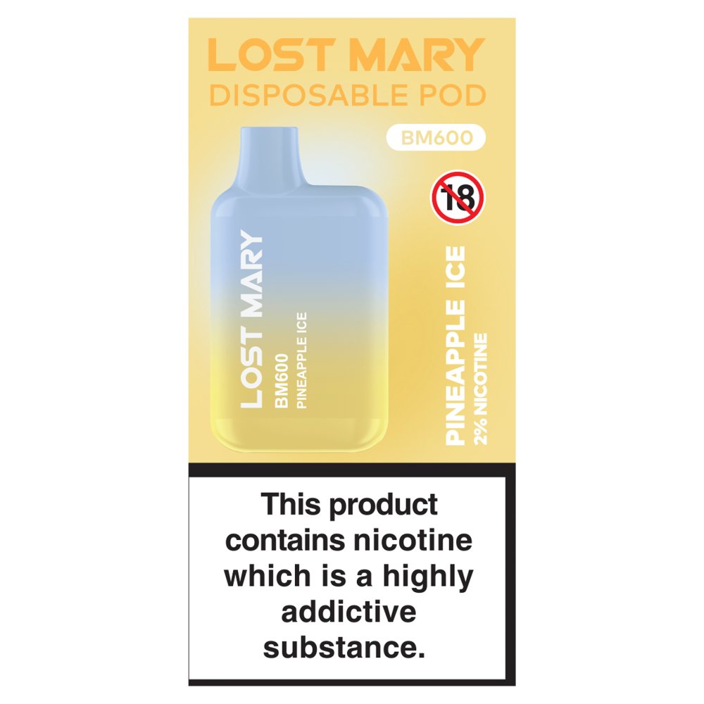 Lost Mary Disposable Pod BM600 Pineapple Ice (2ml × 10 × 1)