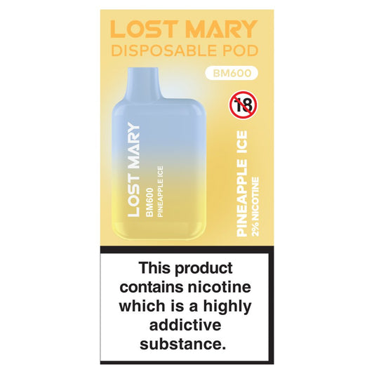 Lost Mary Disposable Pod BM600 Pineapple Ice (2ml × 10 × 1)