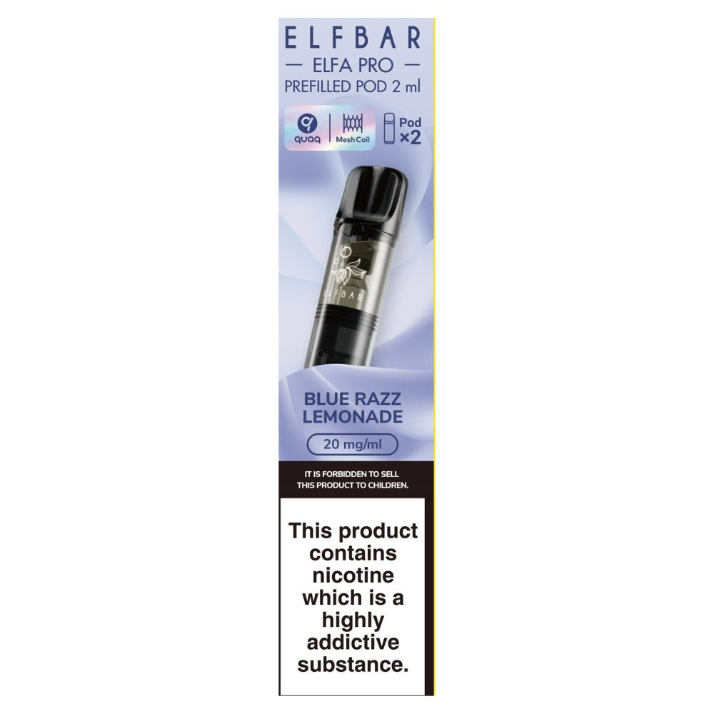 Elfbar 2 Elfa Pro Prefilled Pod Blue Razz Lemonade (2s × 10 × 1)