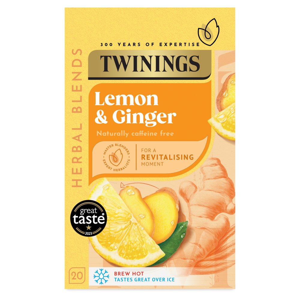 Twinings Lemon & Ginger 20 Tea Bags 30g (20s × 4 × 1)