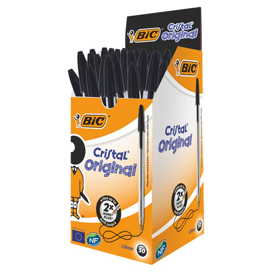 BIC Cristal Black Pens 50 Pack (Box × 50 × 1)