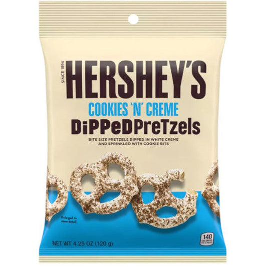 HERSHEYS COOKIES N CREME DIPPED PRETZELS PEG BAG