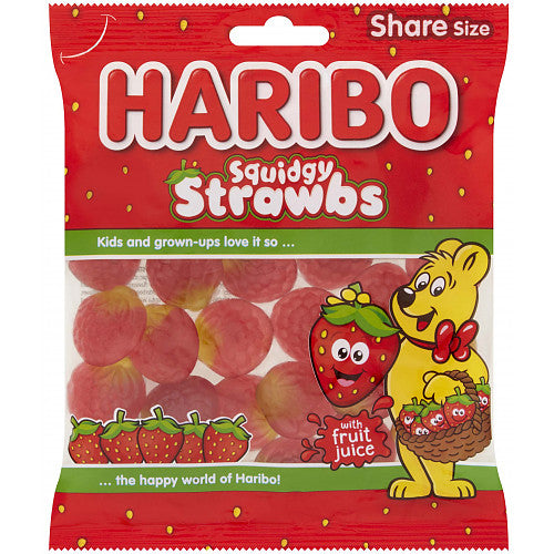 Haribo Squidgy Strawbs (160g × 12 × 1)