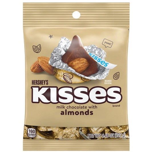 HERSHEY'S MILK CHOCOLATE WITH ALMONDS KISSES PEG BAG