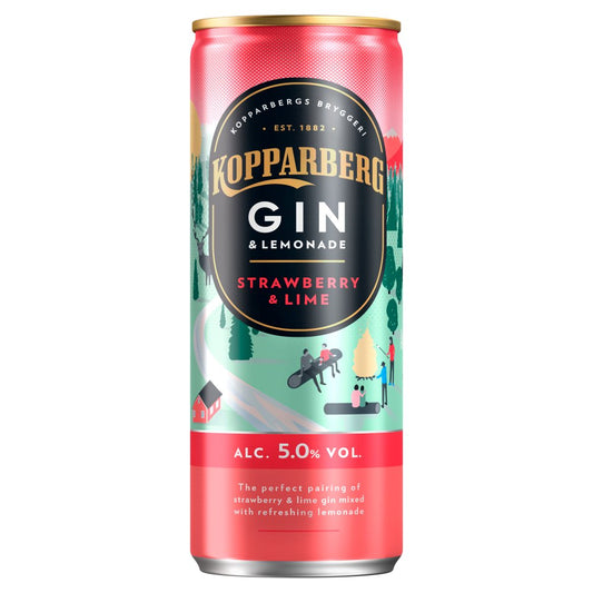 Kopparberg Gin & Lemonade Strawberry & Lime 250ml (250ml × 12 × 1)