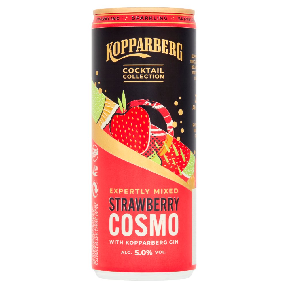 Kopparberg Cocktail Collection Expertly Mixed Strawberry Cosmo 250ml (250ml × 12 × 1)