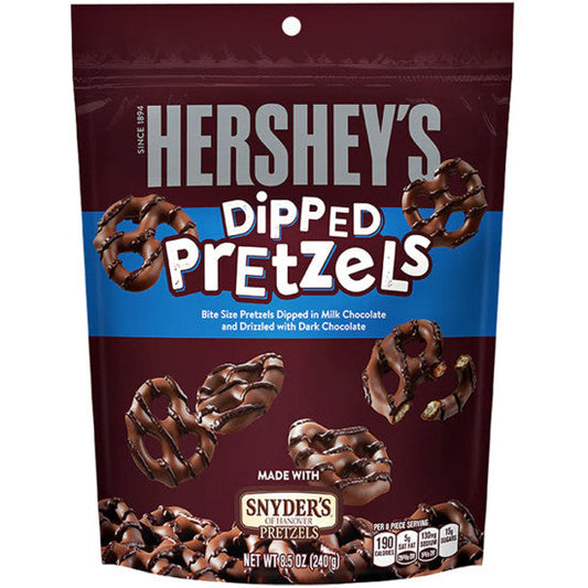 HERSHEY'S MILK CHOCOLATE DIPPED PRETZELS PEG BAG