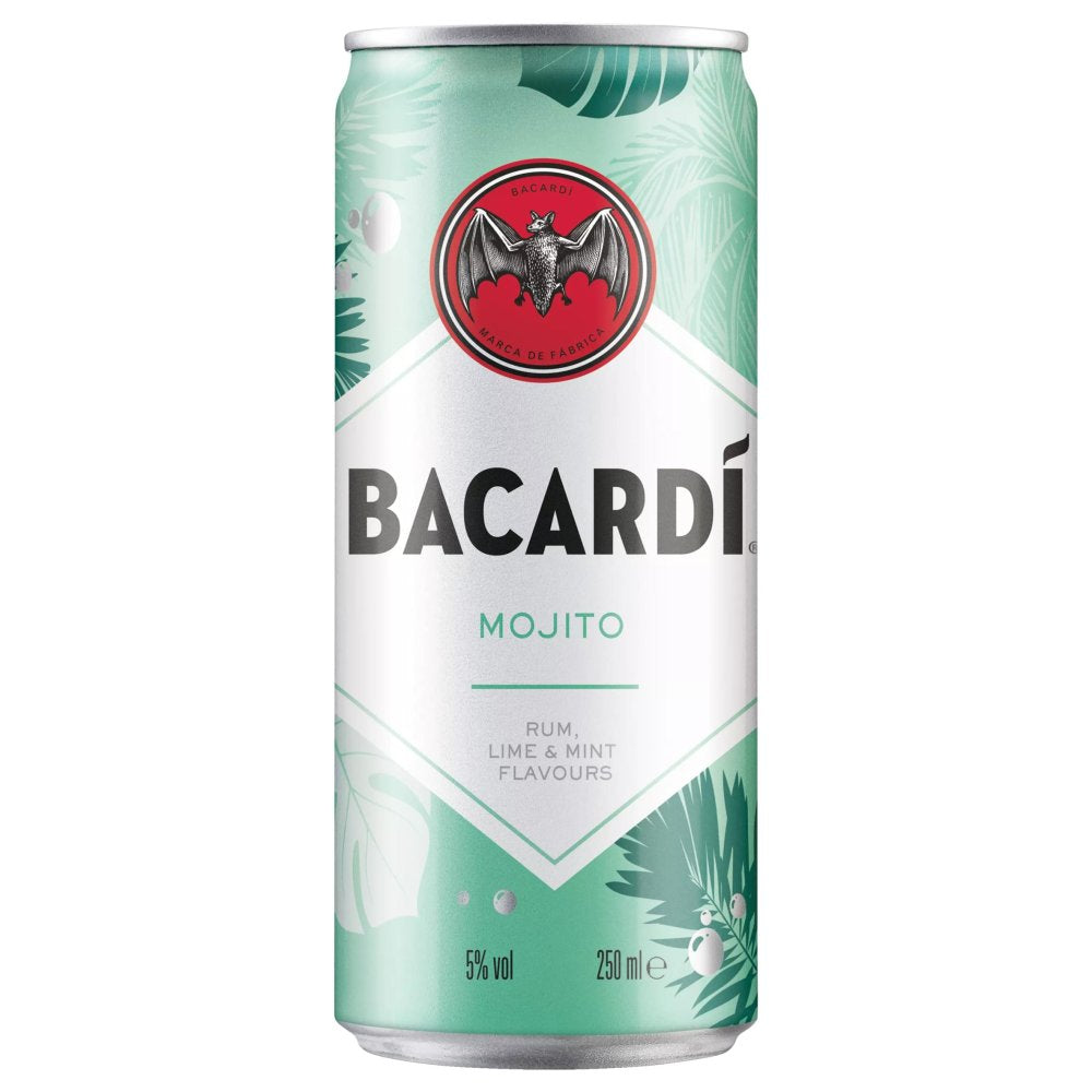 BACARDÍ Mojito Premix Rum Cocktail, 25cl (250ml × 12 × 1)