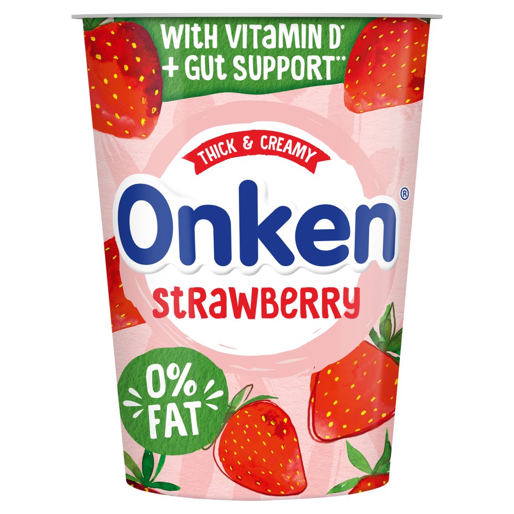 Onken 0% Fat Strawberry Yogurt (450g × 6)