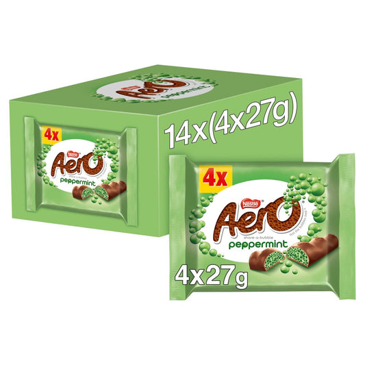 Aero Bubbly Peppermint Chocolate Bar 4 Pack Multipack (4pk × 14 × 1)