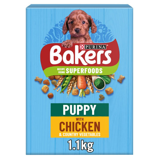 BAKERS Puppy Chicken with Vegetables Dry Dog Food (1.1Kg × 1)