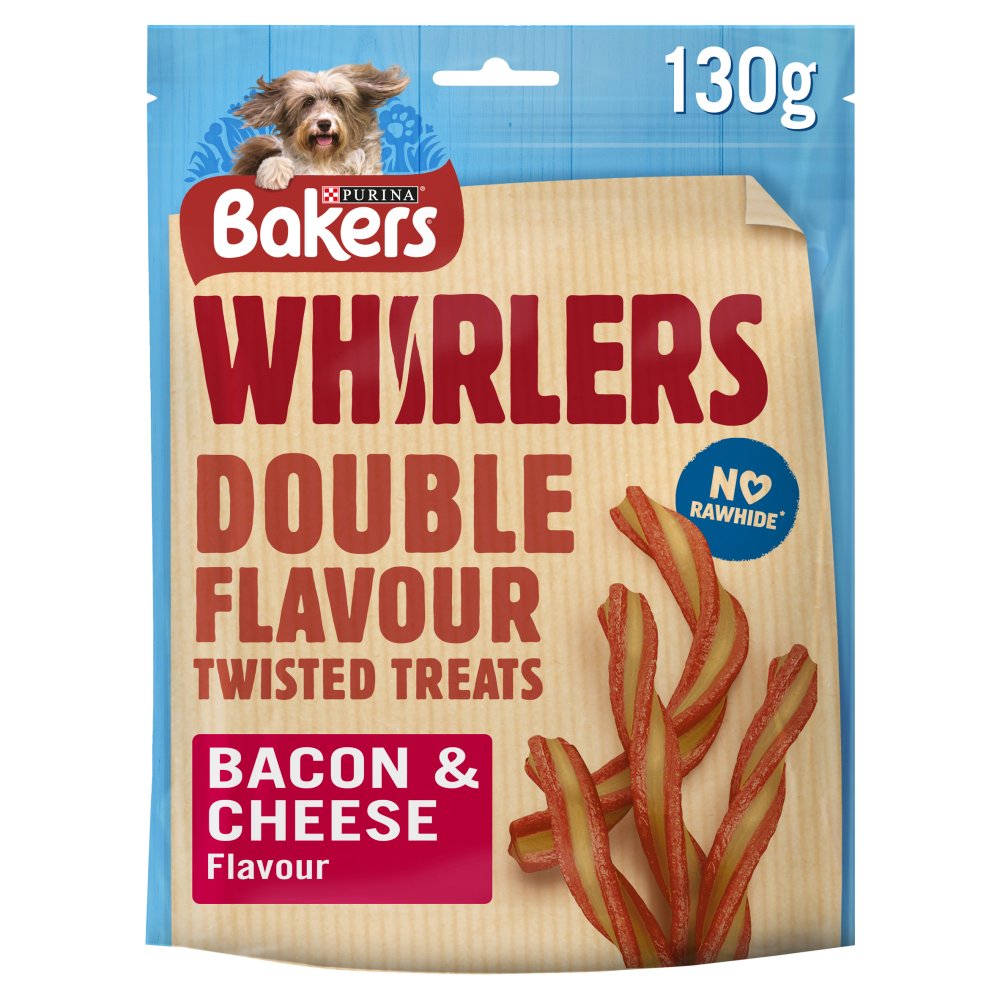 BAKERS Whirlers Bacon and Cheese Dog Treats (130g × 6 × 1)