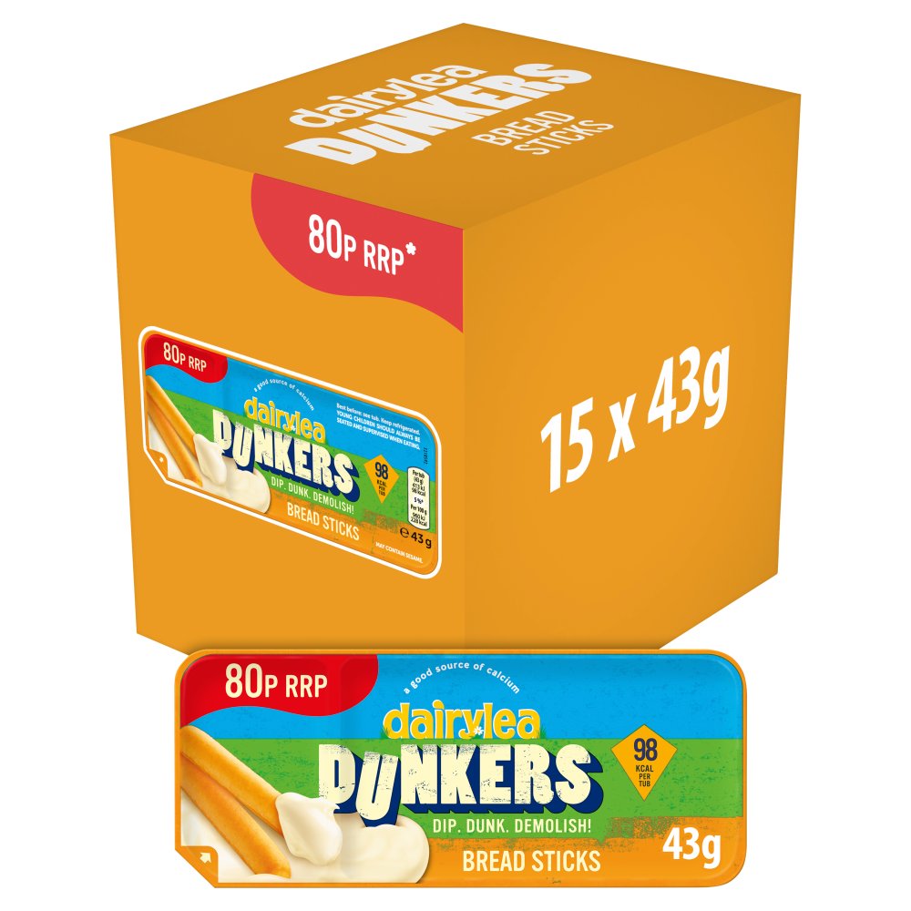 Dairylea Dunkers Breadsticks Cheese Snack 80p PMP (P43g × 15 × 1)