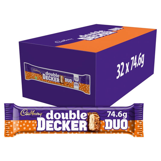 Cadbury Double Decker Duo Chocolate Bar (74g × 32 × 1)