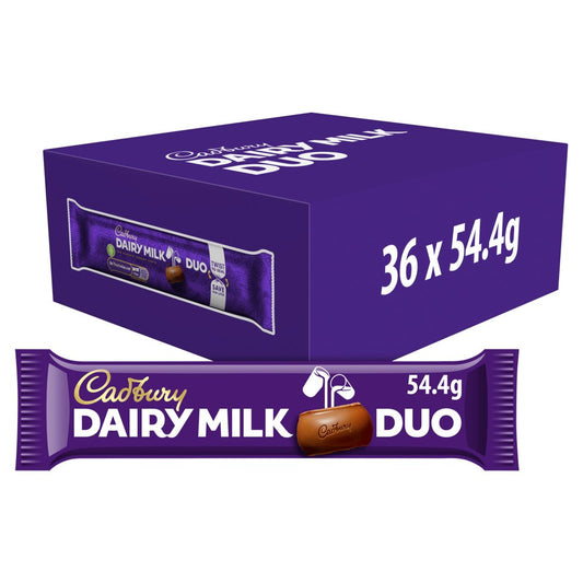 Cadbury Dairy Milk Duo Chocolate Bars (54g × 36 × 1)