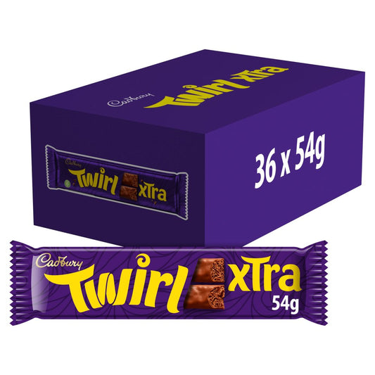 Cadbury Twirl Xtra Duo Chocolate Bar (54g × 36 × 1)