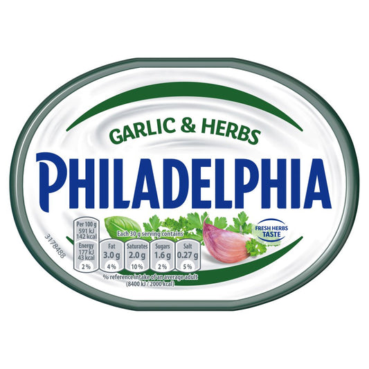 Philadelphia Garlic & Herbs Soft Cream Cheese (165g × 10)