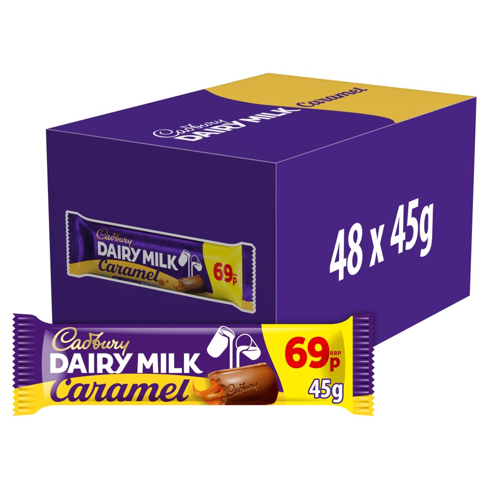 Cadbury Dairy Milk Caramel Chocolate Bar 69p PMP (45g × 48 × 1)