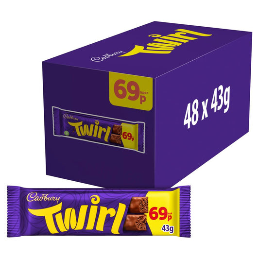 Cadbury Twirl Chocolate Bar 69p PMP (Std × 48 × 1)