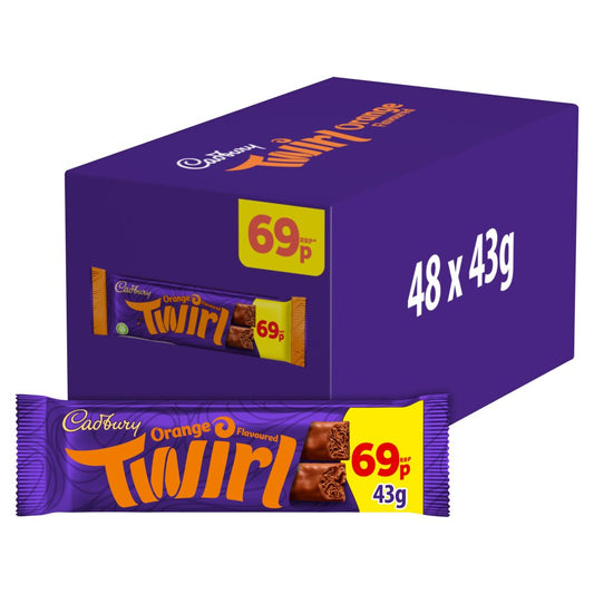 Cadbury Twirl Orange Chocolate Bar 69p PMP (43g × 48 × 1)