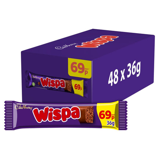 Cadbury Wispa Chocolate Bar 69p PMP (Sgl × 48 × 1)