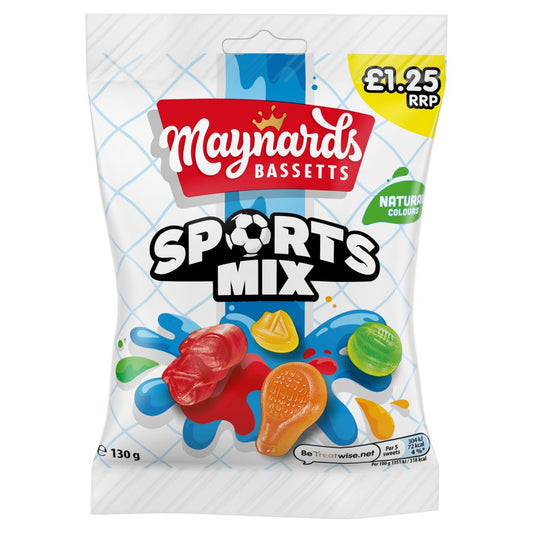Maynards Bassetts Sports Mix Sweets Bag £1.25 PMP (130g × 12 × 1)