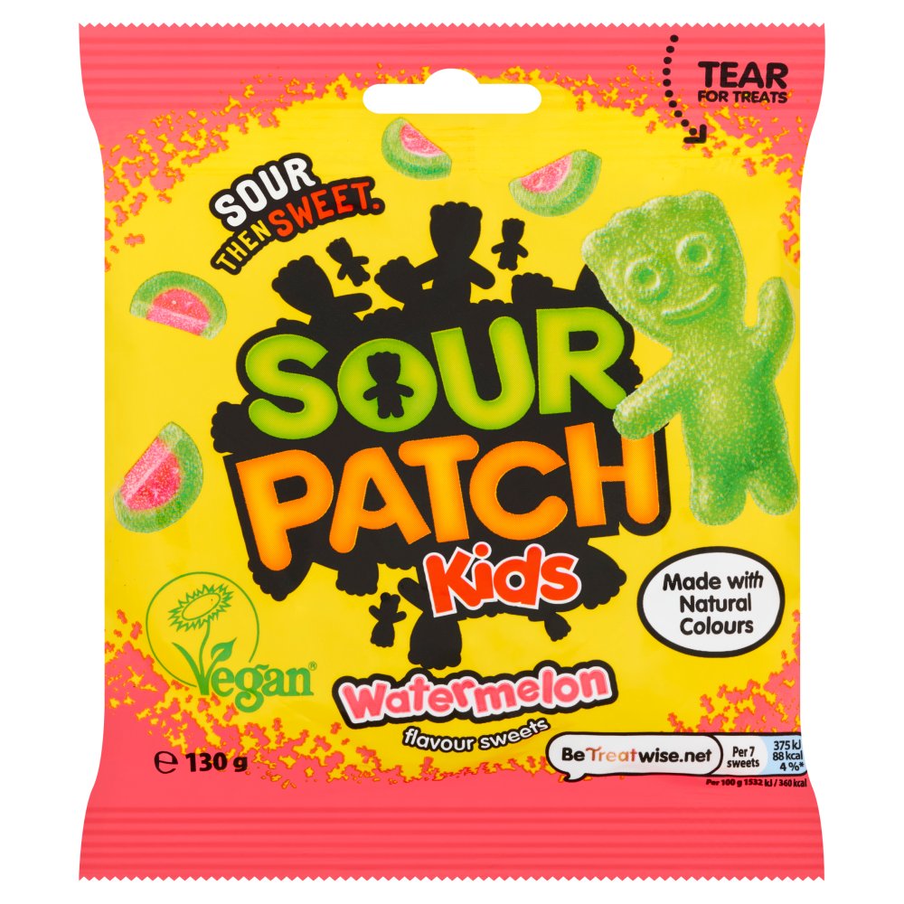 Sour Patch Kids Watermelon Flavour Sweets (130g × 10 × 1)