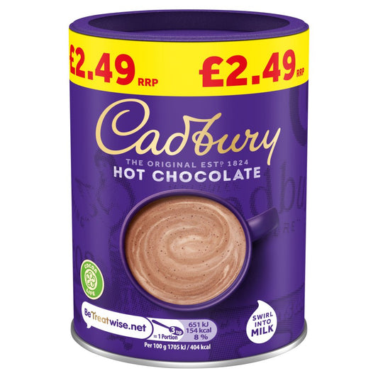 Cadbury Original Drinking Hot Chocolate £2.49 PMP 250g (250g × 6 × 1)