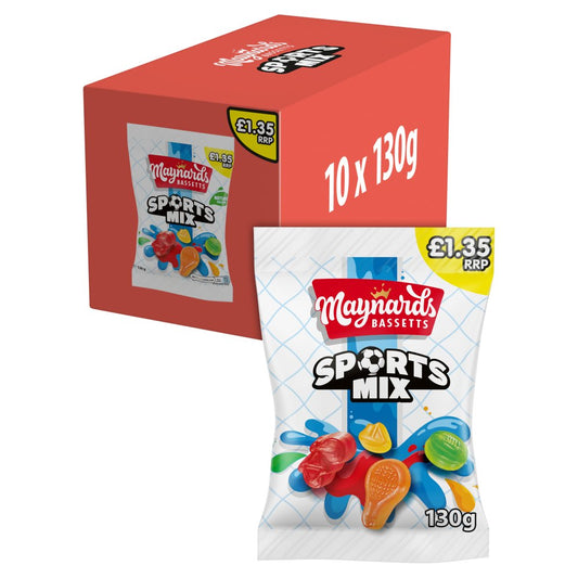 Maynards Bassetts Sports Mix Sweets Bag £1.35 PMP (130g × 10 × 1)