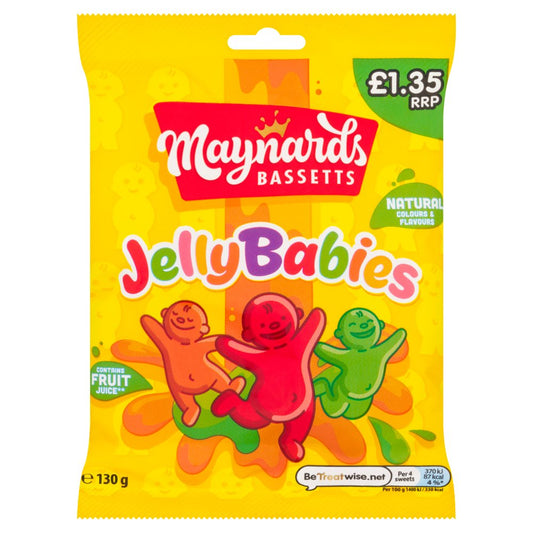 Maynards Bassetts Jelly Babies Sweets Bag £1.35 PMP (130g × 10 × 1)