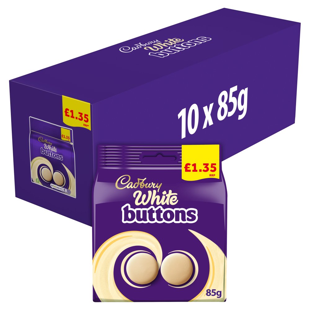 Cadbury White Buttons Chocolate Bag £1.35 PMP (85g × 10 × 1)