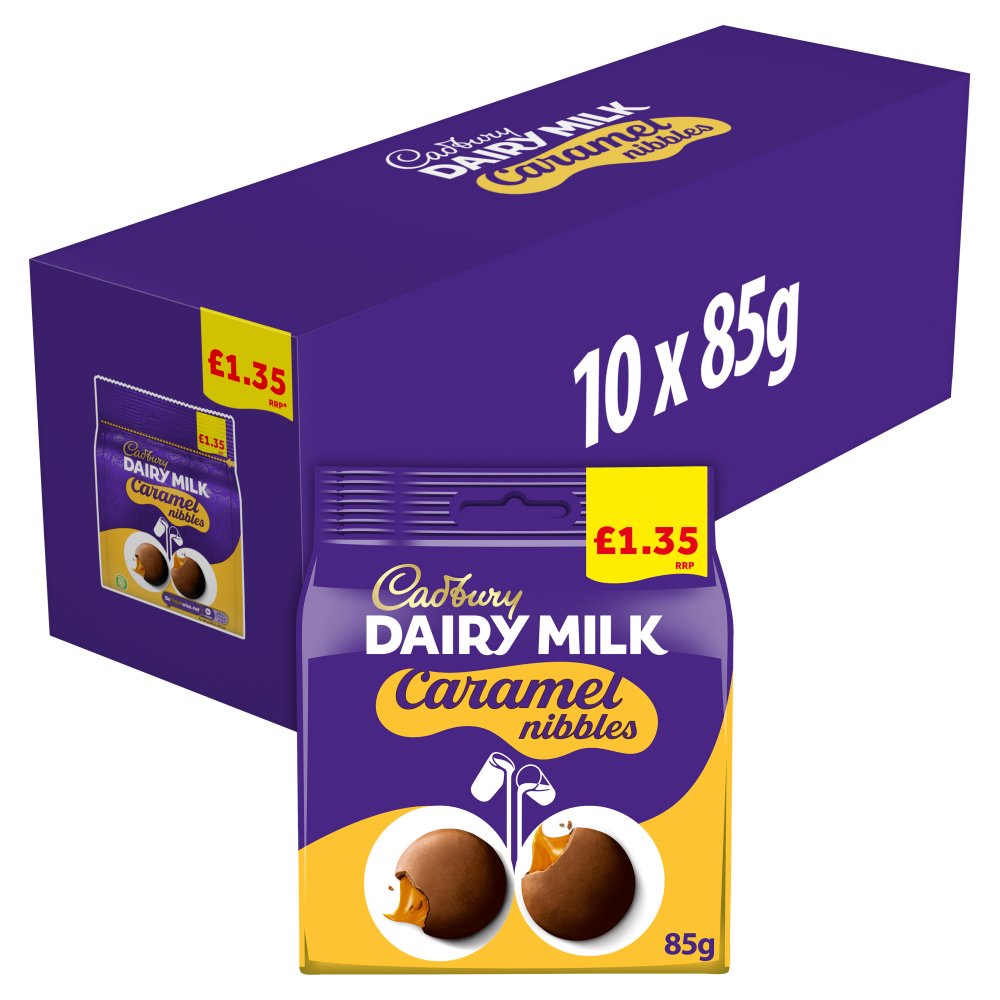 Cadbury Dairy Milk Caramel Nibbles Chocolate Bag £1.35 PMP (585g × 10 × 1)