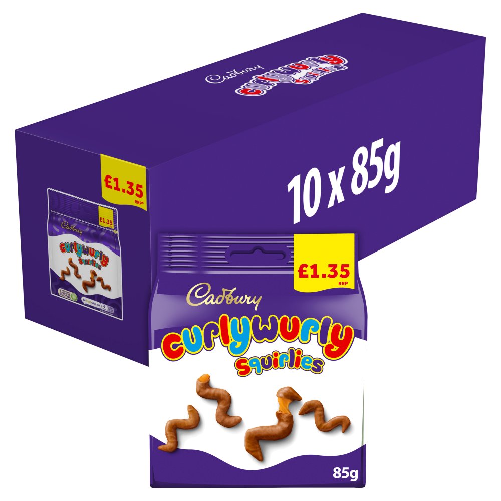 Cadbury Curly Wurly Squirlies Chocolate Bag £1.35 PMP (85g × 10 × 1)