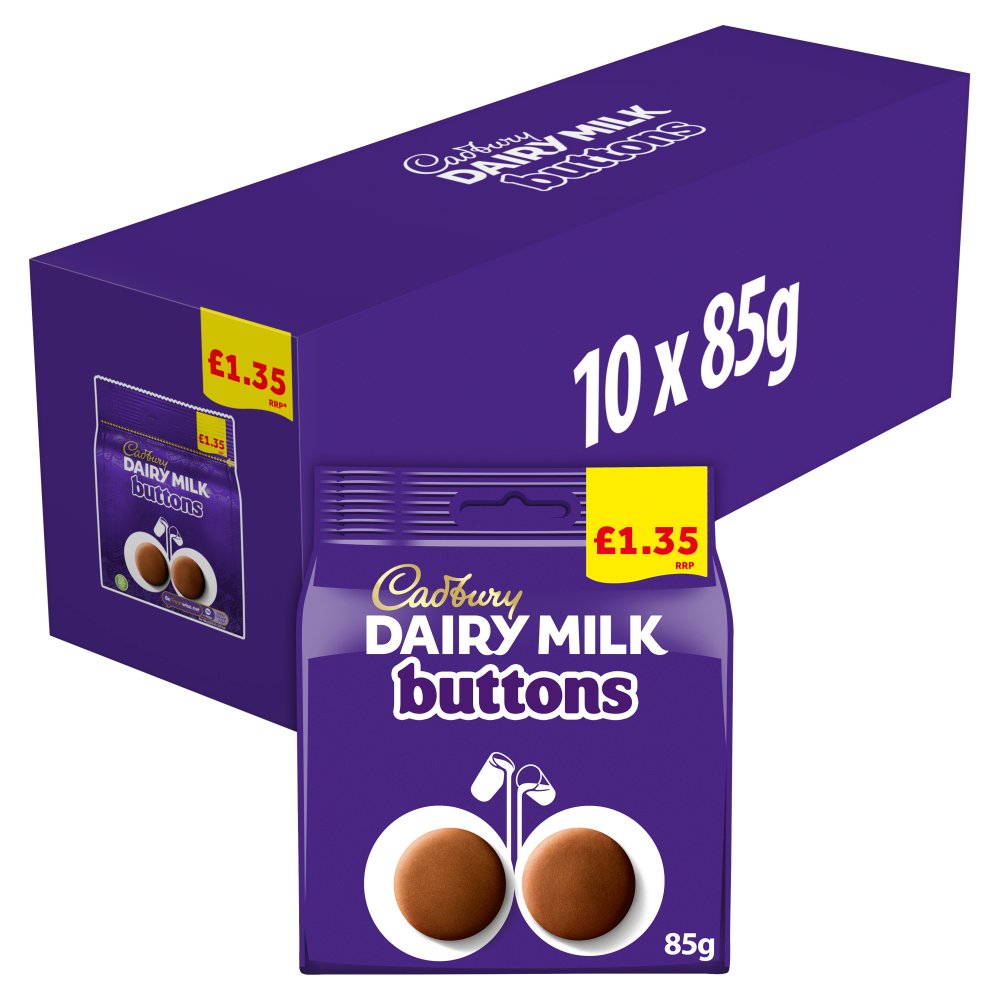 Cadbury Dairy Milk Buttons Chocolate Bag £1.35 PMP (85g × 10 × 1)