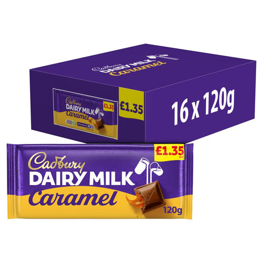 Cadbury Dairy Milk Caramel Chocolate Bar £1.35 PMP (120g × 16 × 1)